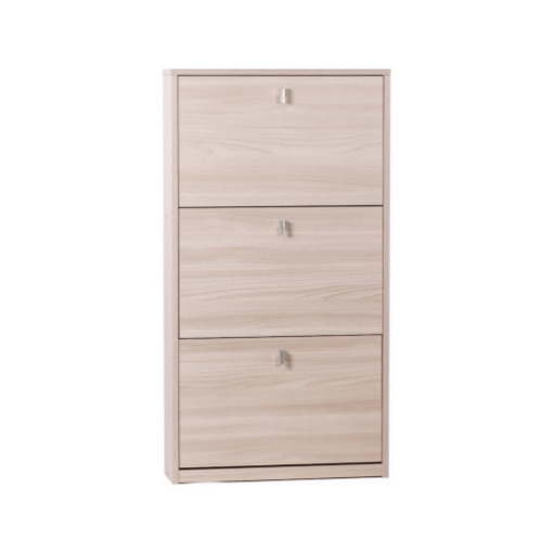 SCARPIERA SALVASPAZIO IN LEGNO CON 3 ANTE A RIBALTA 117X63X18 CM COLORE OLMO CHIARO