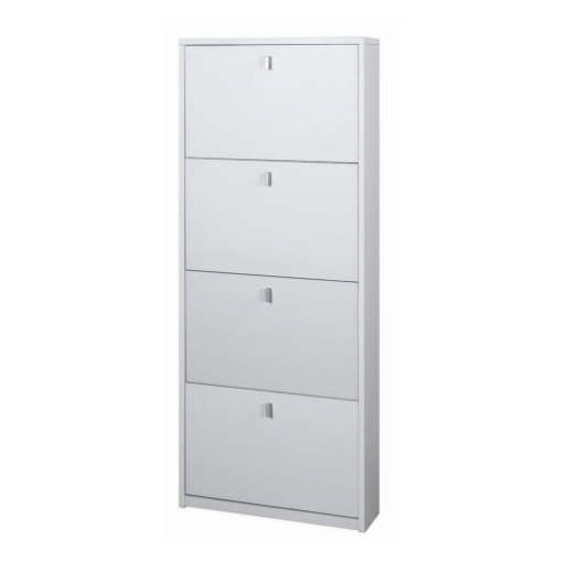SCARPIERA SALVASPAZIO IN LEGNO CON 4 ANTE A RIBALTA 154X63X18 CM COLORE BIANCO