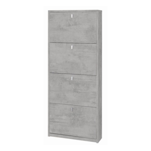 SCARPIERA SALVASPAZIO IN LEGNO CON 4 ANTE A RIBALTA 154X63X18 CM COLORE CEMENTO
