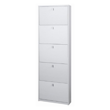 SCARPIERA SALVASPAZIO IN LEGNO CON 5 ANTE A RIBALTA 190X63X18 CM COLORE BIANCO