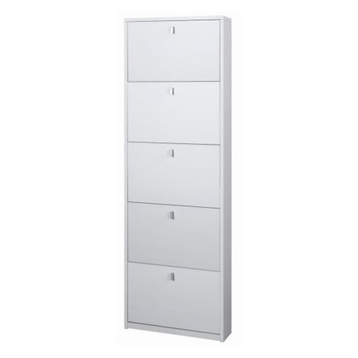 SCARPIERA SALVASPAZIO IN LEGNO CON 5 ANTE A RIBALTA 190X63X18 CM COLORE BIANCO
