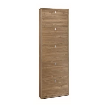 SCARPIERA SALVASPAZIO IN LEGNO CON 5 ANTE A RIBALTA 190X63X18 CM COLORE NOCE