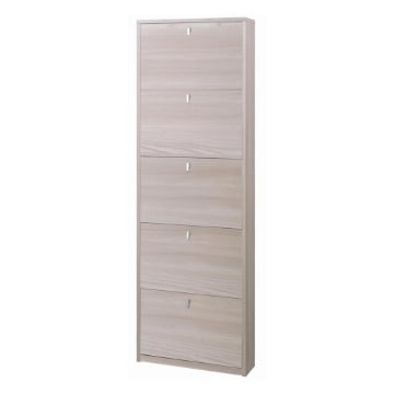 SCARPIERA SALVASPAZIO IN LEGNO CON 5 ANTE A RIBALTA 190X63X18 CM COLORE OLMO CHIARO