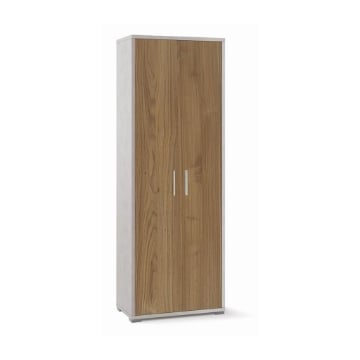 ARMADI DA ARREDO CON 2 ANTE DIMENSIONI 199X71X41 CM COLORE OSSIDO BIANCO E NOCE