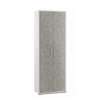 ARMADI DA ARREDO CON 2 ANTE DIMENSIONI 199X71X41 CM COLORE OSSIDO BIANCO E CEMENTO