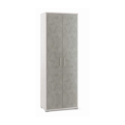 ARMADI DA ARREDO CON 2 ANTE DIMENSIONI 199X71X41 CM COLORE OSSIDO BIANCO E CEMENTO