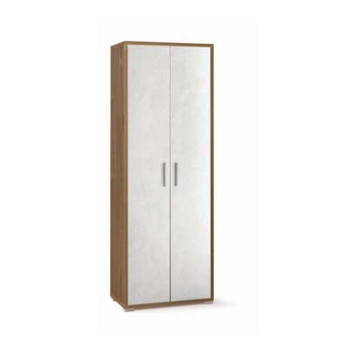 ARMADI DA ARREDO CON 2 ANTE DIMENSIONI 199X71X41 CM COLORE NOCE E OSSIDO BIANCO