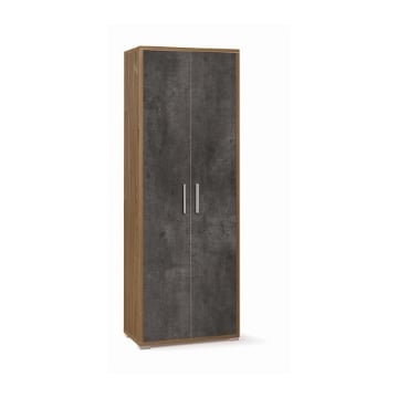 ARMADI DA ARREDO CON 2 ANTE DIMENSIONI 199X71X41 CM COLORE NOCE E OSSIDO NERO