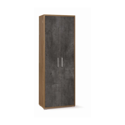 ARMADI DA ARREDO CON 2 ANTE DIMENSIONI 199X71X41 CM COLORE NOCE E OSSIDO NERO