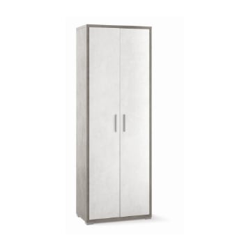 ARMADI DA ARREDO CON 2 ANTE DIMENSIONI 199X71X41 CM COLORE CEMENTO E OSSIDO BIANCO