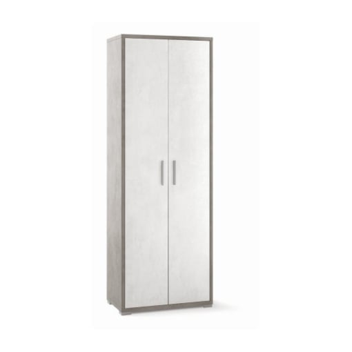 ARMADI DA ARREDO CON 2 ANTE DIMENSIONI 199X71X41 CM COLORE CEMENTO E OSSIDO BIANCO