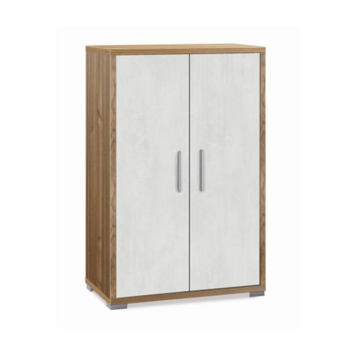 MOBILE DA ARREDO IN LEGNO CON 2 ANTE 110X71X41 CM COLORE NOCE E OSSIDO BIANCO