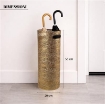 PORTA OMBRELLI CON BASE TONDA IN METALLO COLORE ORO D.20X55