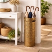 PORTA OMBRELLI CON BASE TONDA IN METALLO COLORE ORO D.20X55