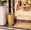 PORTA OMBRELLI CON BASE TONDA IN METALLO TRAFORATO  COLORE ORO D.20X55