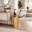 PORTA OMBRELLI CON BASE TONDA IN METALLO TRAFORATO  COLORE ORO D.20X55