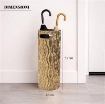 PORTA OMBRELLI CON BASE TONDA IN METALLO TRAFORATO  COLORE ORO D.20X55
