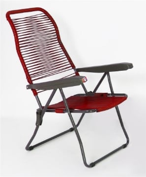 MAURY'S SEDIA CORODNATA IN PVC E 5 POSIZIONI, COLORE  ROSSO