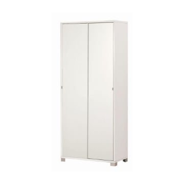 ARMADIO DA ARREDO CON PIEDINI IN LEGNO CON 2 ANTE SCORREVOLI 190X82X42 CM COLORE BIANCO