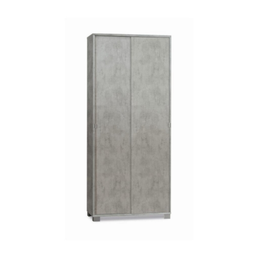 ARMADIO DA ARREDO CON PIEDINI IN LEGNO CON 2 ANTE SCORREVOLI 190X82X42 CM COLORE CEMENTO