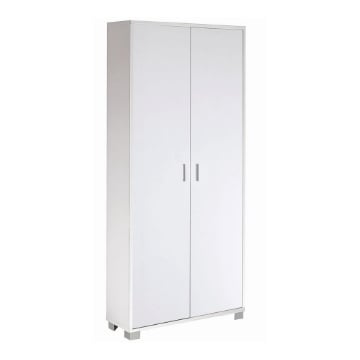 ARMADIO DA ARREDO CON PIEDINI IN LEGNO CON 2 ANTE 190X83X29 CM COLORE BIANCO
