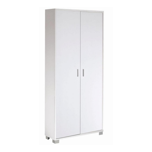 ARMADIO DA ARREDO CON PIEDINI IN LEGNO CON 2 ANTE 190X83X29 CM COLORE BIANCO