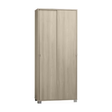 ARMADIO DA ARREDO CON PIEDINI IN LEGNO CON 2 ANTE SCORREVOLI 190X82X42 CM COLORE OLMO CHIARO