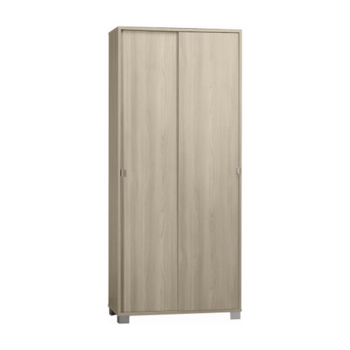ARMADIO DA ARREDO CON PIEDINI IN LEGNO CON 2 ANTE SCORREVOLI 190X82X42 CM COLORE OLMO CHIARO