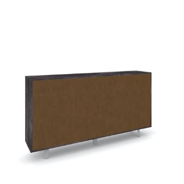MOBILE DA ARREDO IN LEGNO CON PIEDINI. 3 ANTE E 3 CASSETTI 92X164X41 CM COLORE OSSIDO NERO E RUGGINE