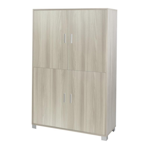 MOBILE DA ARREDO IN LEGNO CON PIEDINI 4 ANTE 161X108X41 CM COLORE OLMO CHIARO