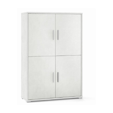 MOBILE DA ARREDO IN LEGNO CON 4 ANTE 161X108X41 CM COLORE OSSIDO BIANCO