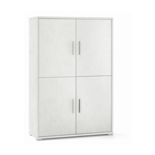 MOBILE DA ARREDO IN LEGNO CON 4 ANTE 161X108X41 CM COLORE OSSIDO BIANCO