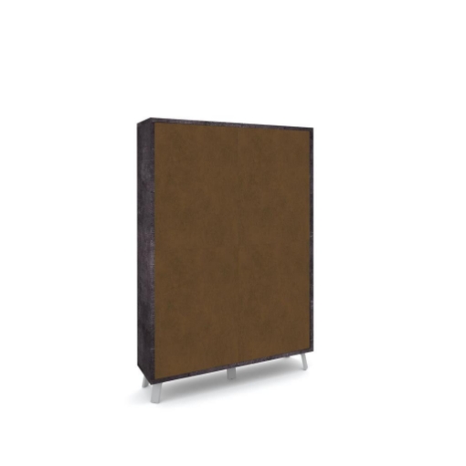MOBILE DA ARREDO IN LEGNO CON PIEDINI, 4 ANTE A SCOMPARSA 161X108X41 CM COLORE OSSIDO NERO E RUGGINE