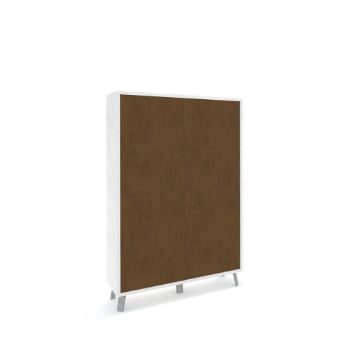 MOBILE DA ARREDO IN LEGNO CON PIEDINI, 4 ANTE A SCOMPARSA 161X108X41 CM COLORE OSSIDO BIANCO E RUGGINE