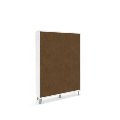 MOBILE DA ARREDO IN LEGNO CON PIEDINI, 4 ANTE A SCOMPARSA 161X108X41 CM COLORE OSSIDO BIANCO E RUGGINE