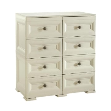 CASSETTIERA 8 CASSETTI PICCOLI ANGORA 79X43X85,5 CM IN RESINA – MOBILE CONTENITORE SALVASPAZIO PER ORGANIZZAZIONE CASA