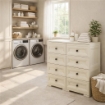 CASSETTIERA 8 CASSETTI PICCOLI ANGORA 79X43X85,5 CM IN RESINA – MOBILE CONTENITORE SALVASPAZIO PER ORGANIZZAZIONE CASA