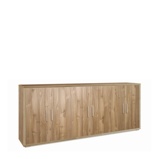 MOBILE DA ARREDO IN LEGNO CON 6 ANTE 84X203X41 CM COLORE NOCE 