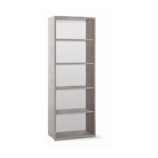 LIBRERIA A GIORNO DA ARREDO IN LEGNO CON 5 RIPIANI 199X71X41 CM COLORE CEMENTO