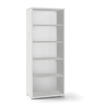 LIBRERIA A GIORNO DA ARREDO IN LEGNO CON 5 RIPIANI 182X71X41 CM COLORE OSSIDO BIANCO