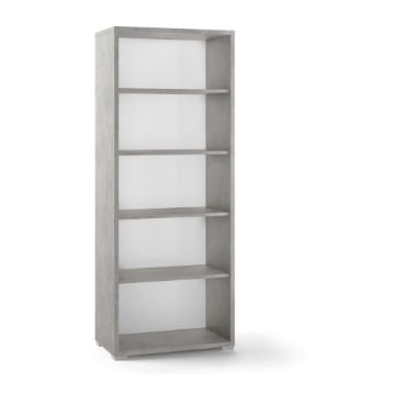 LIBRERIA A GIORNO DA ARREDO IN LEGNO CON 5 RIPIANI 182X71X41 CM COLORE CEMENTO