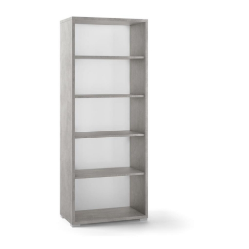 LIBRERIA A GIORNO DA ARREDO IN LEGNO CON 5 RIPIANI 182X71X41 CM COLORE CEMENTO