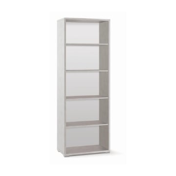 LIBRERIA A GIORNO DA ARREDO IN LEGNO CON 5 RIPIANI 199X71X41 CM COLORE OSSIDO BIANCO