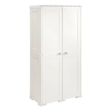 ARMADIO 2 ANTE PANNA 79X43X164 CM CON 5 VANI INTERNI – MOBILE ALTO SALVASPAZIO PER ORGANIZZAZIONE CASA E INGRESSO