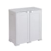ARMADIO DA ESTERNO COPERTO GRIGIO 2 ANTE 79X43X85,5 CM CON MODULO E RIPIANO – MOBILE ORGANIZZATORE COMPATTO