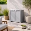 ARMADIO DA ESTERNO COPERTO GRIGIO 2 ANTE 79X43X85,5 CM CON MODULO E RIPIANO – MOBILE ORGANIZZATORE COMPATTO
