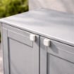 ARMADIO DA ESTERNO COPERTO GRIGIO 2 ANTE 79X43X85,5 CM CON MODULO E RIPIANO – MOBILE ORGANIZZATORE COMPATTO