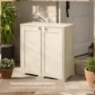 ARMADIO 2 ANTE PANNA 79X43X85,5 CM CON 1 MODULO E 1 RIPIANO – MOBILE COMPATTO ORGANIZZAZIONE CASA PER INGRESSO E LAVANDERIA