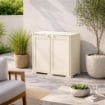 ARMADIO 2 ANTE PANNA 79X43X85,5 CM CON 1 MODULO E 1 RIPIANO – MOBILE COMPATTO ORGANIZZAZIONE CASA PER INGRESSO E LAVANDERIA