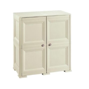 ARMADIO 2 MODULI ANGORA 79X43X85,5 CM CON ANTE EFFETTO LEGNO – MOBILE CONTENITORE PER ZONA LIVING CON RIPIANI INTERNI